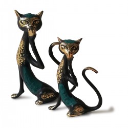 Statuette "Chat" bicolore