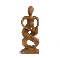 Statuette bois "Couple...