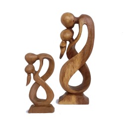 Statuette bois "Couple...