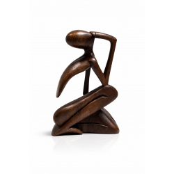 Statuette bois "Penseur...
